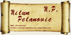 Milun Pelanović vizit kartica